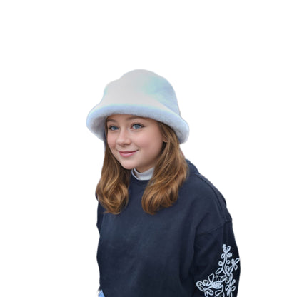 H504 Minimalist Plush Bucket Hat White