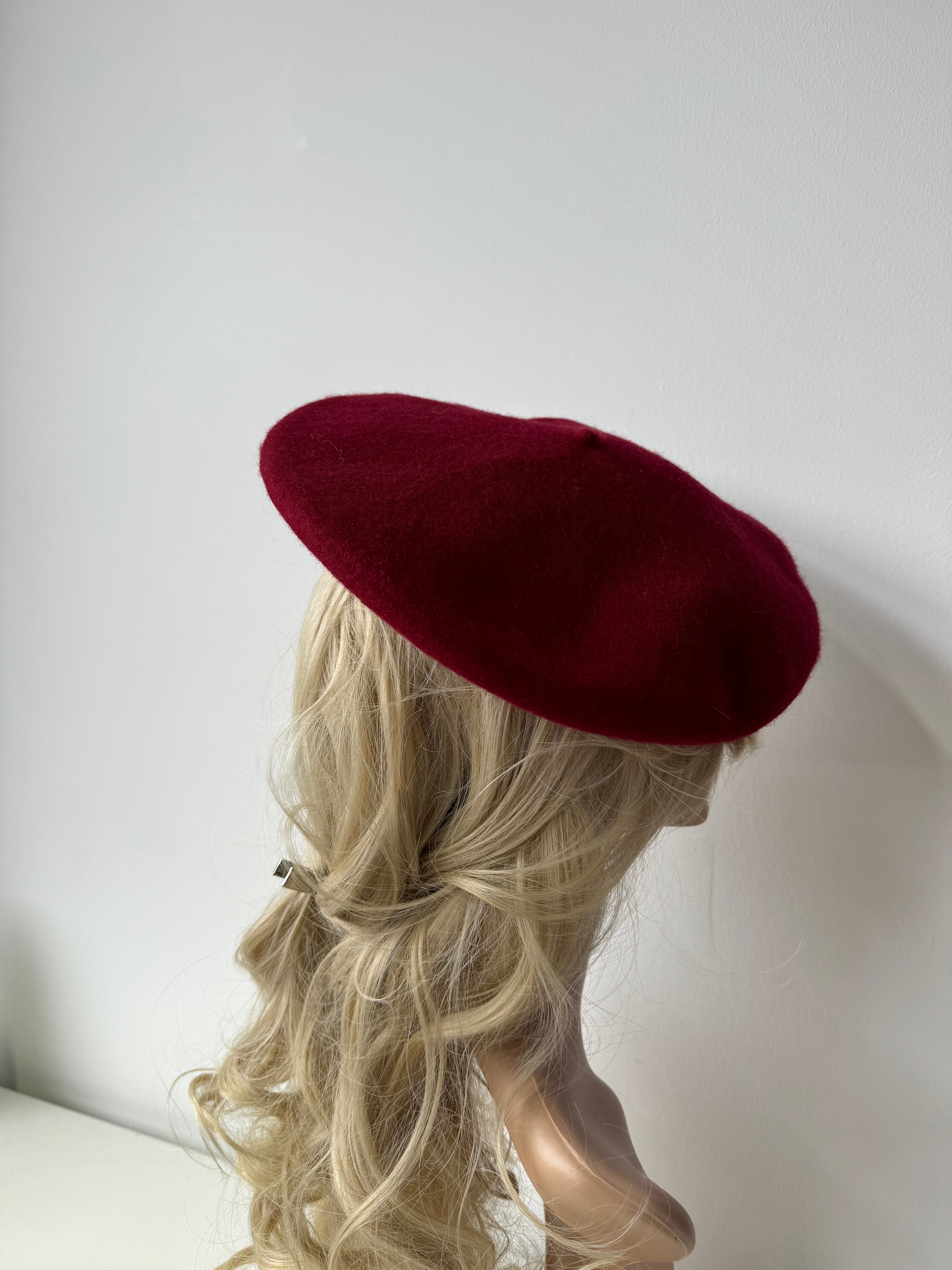Beret 100% Wool Red