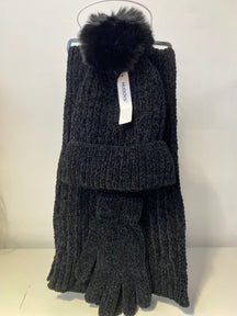 ST201 Chenille Beanie, Scarf & Gloves 3pcs Set Garnet