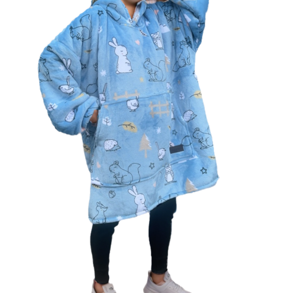 Animals Adult Hoodie Blanket