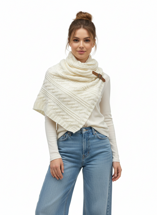 S406 Triangle Scarf with Buckle Detail