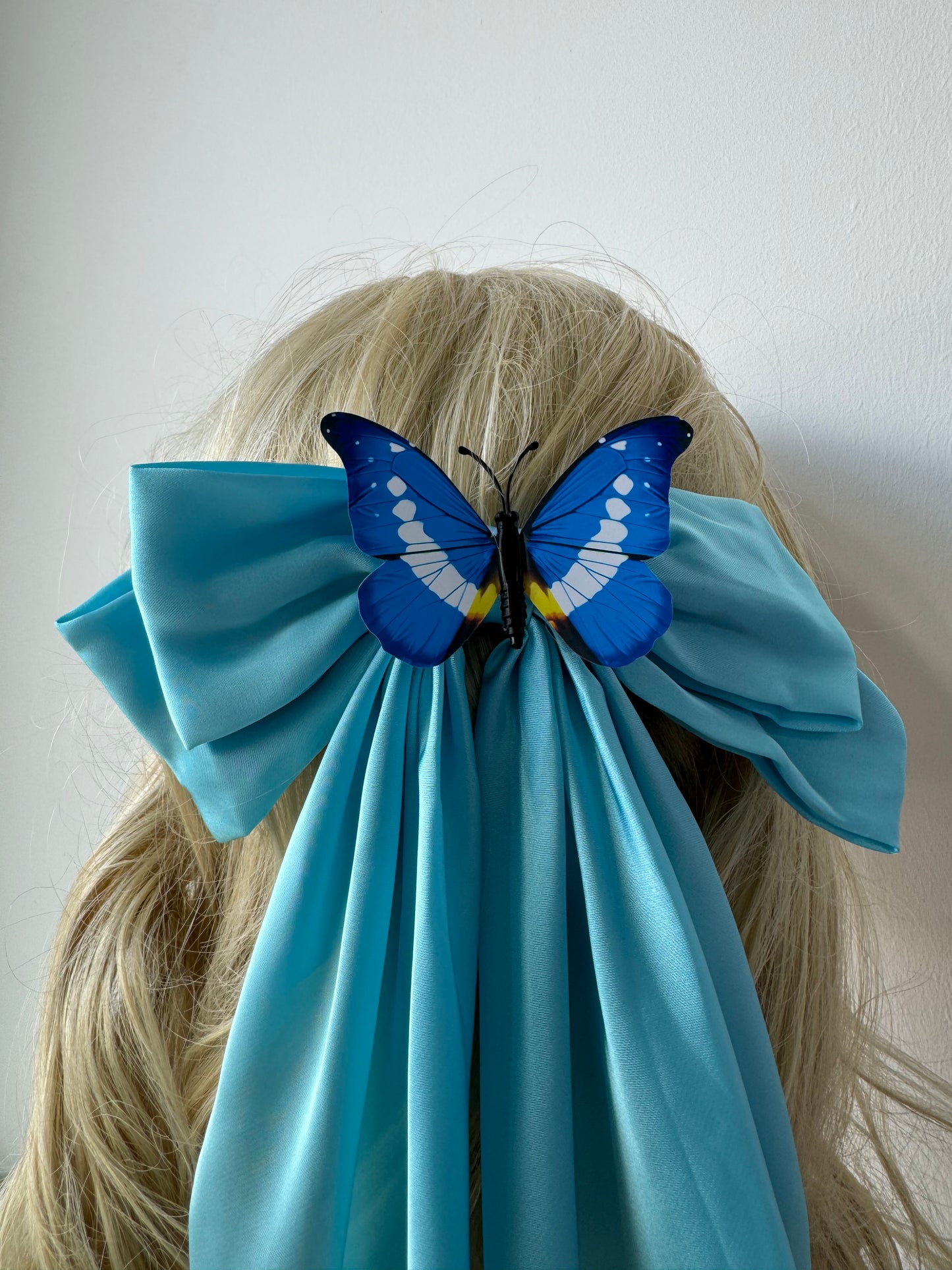 Ice Blue Butterfly Hairbow