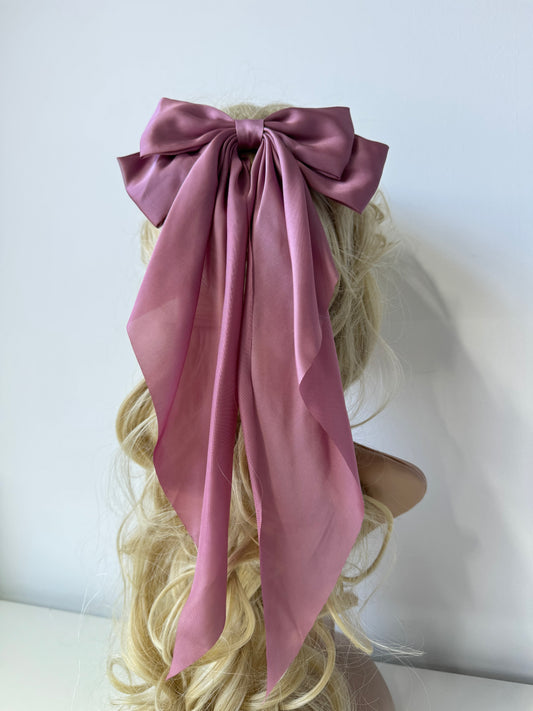 Hair Bow Dusty Pink