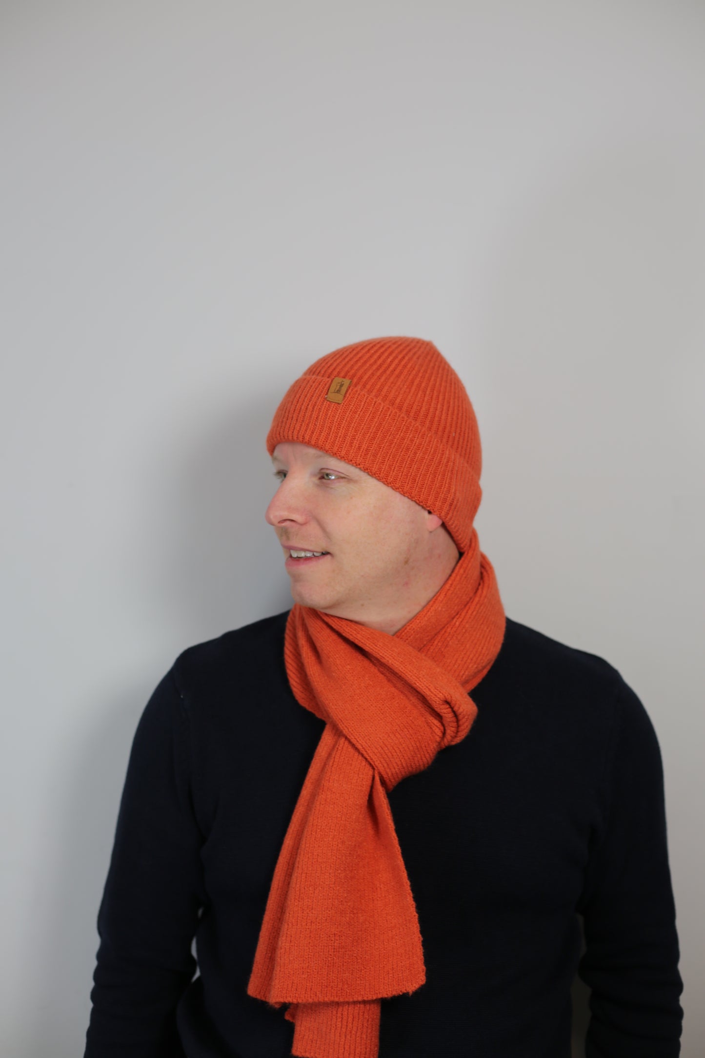 SET011 Plain Scarf & Hat Set / Orange