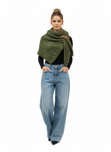 S406 Triangle Scarf with Buckle Detail