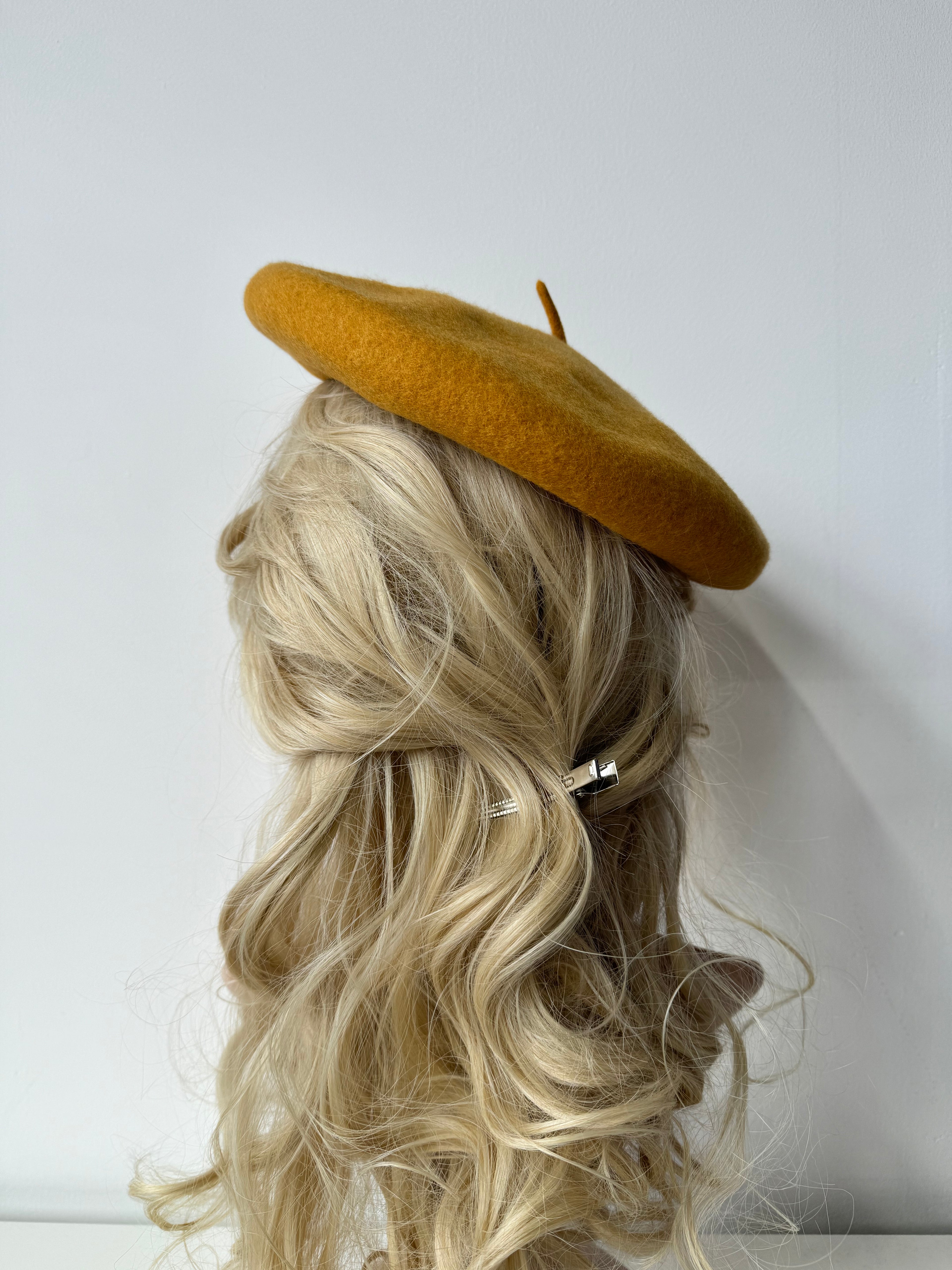 Beret 100% Wool Mustard