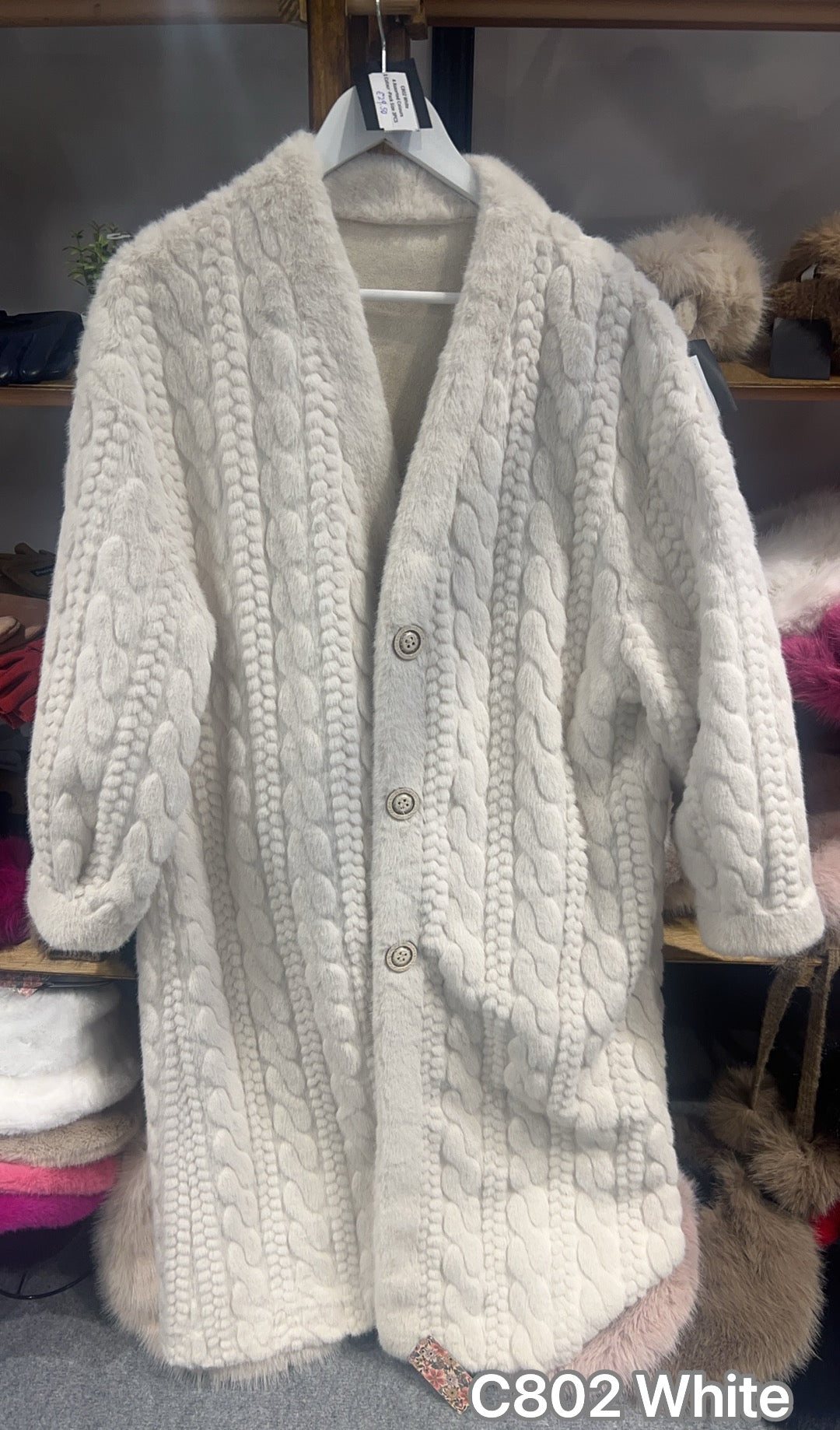 C802 One Size Fluffy Long Coat