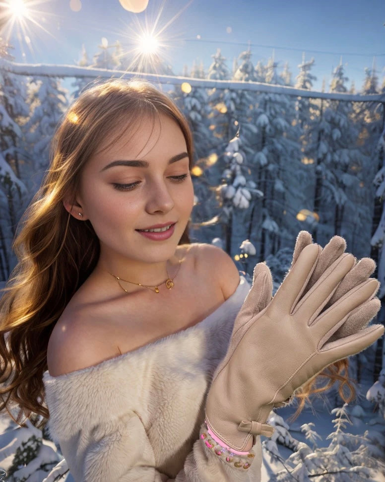 GW0014 Woman Soft Leather Touchscreen Gloves