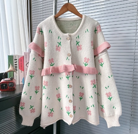 Cg0022 Beige Pink Flowers