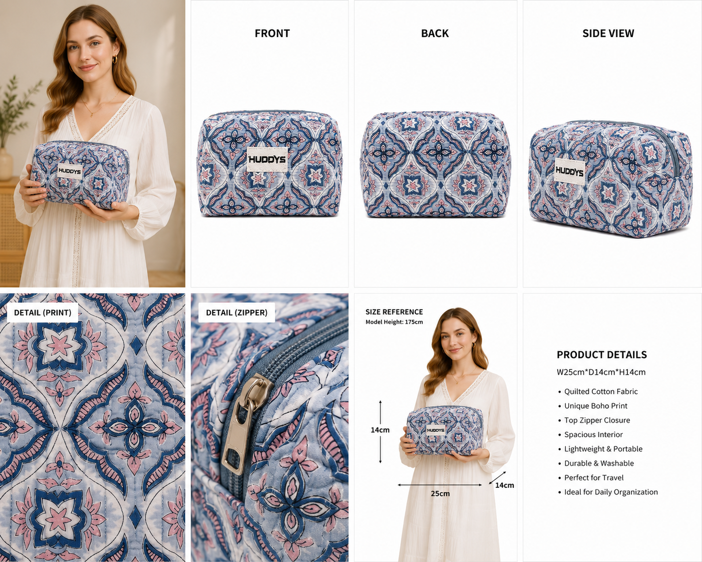 Reversible Quilted Wash Bag 2026