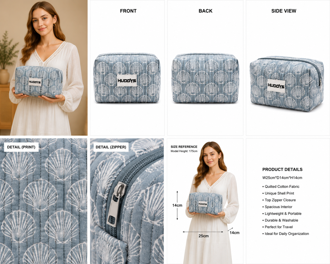 Reversible Quilted Wash Bag 2026