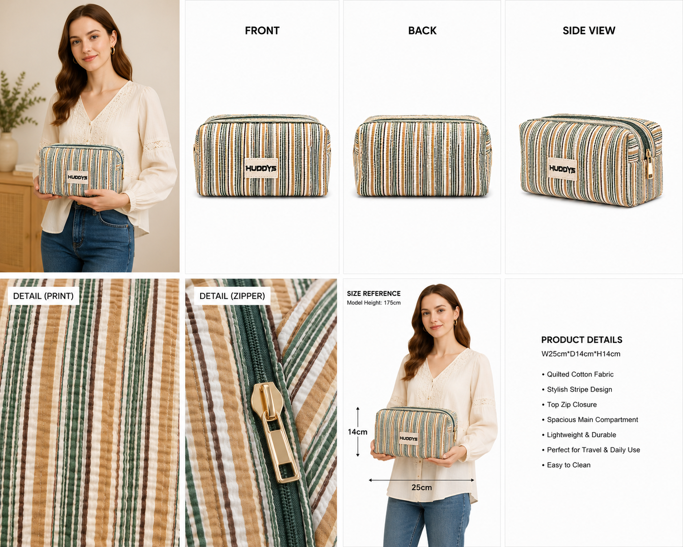 Reversible Quilted Wash Bag 2026
