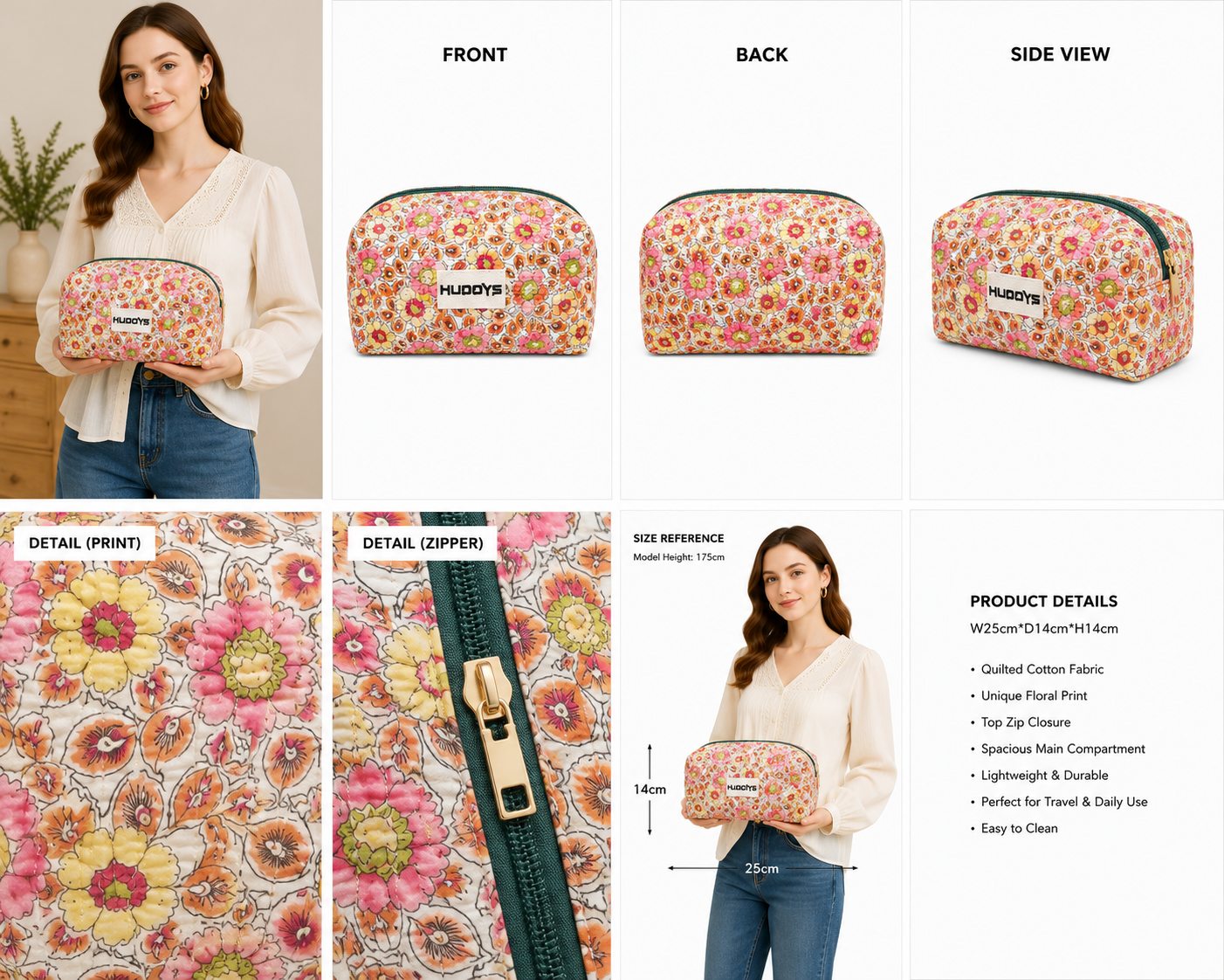Reversible Quilted Wash Bag 2026