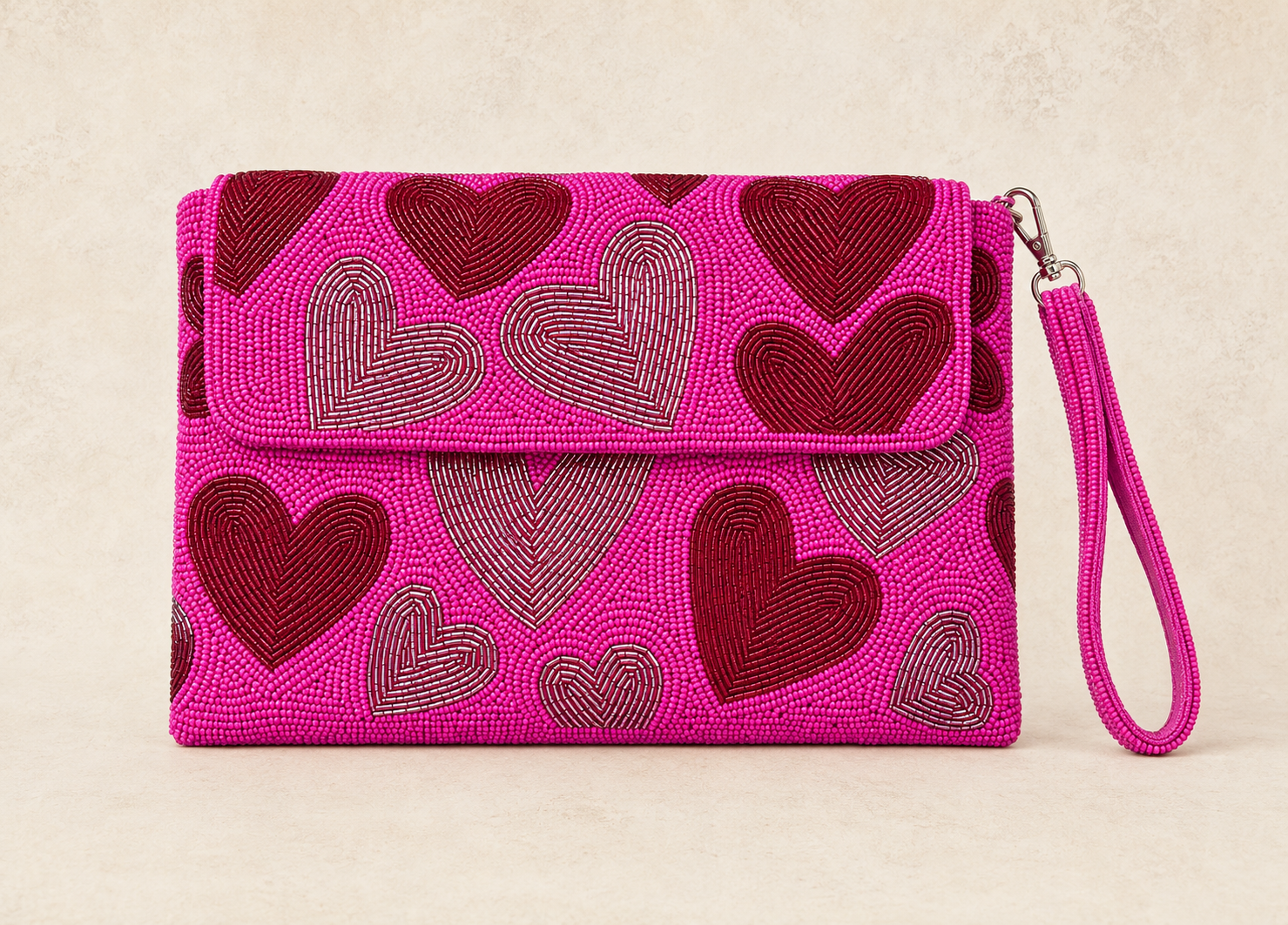 Canvas Beads Hand Made Clutch Bag