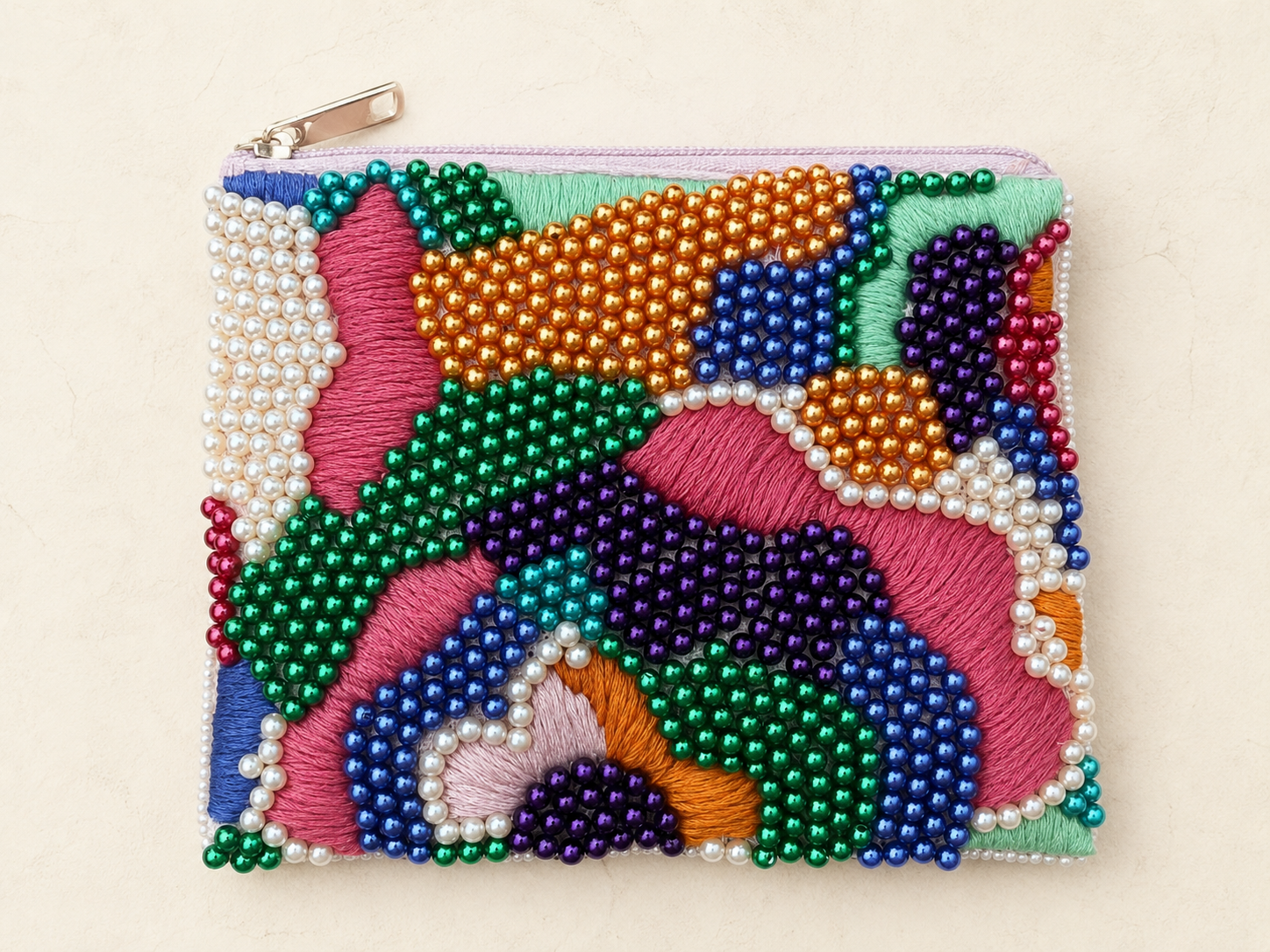 Canvas Beads Hand Made Coin Bag