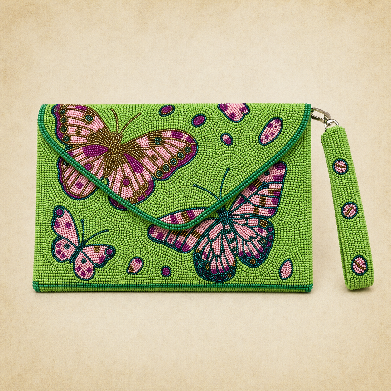 Canvas Beads Hand Made Clutch Bag