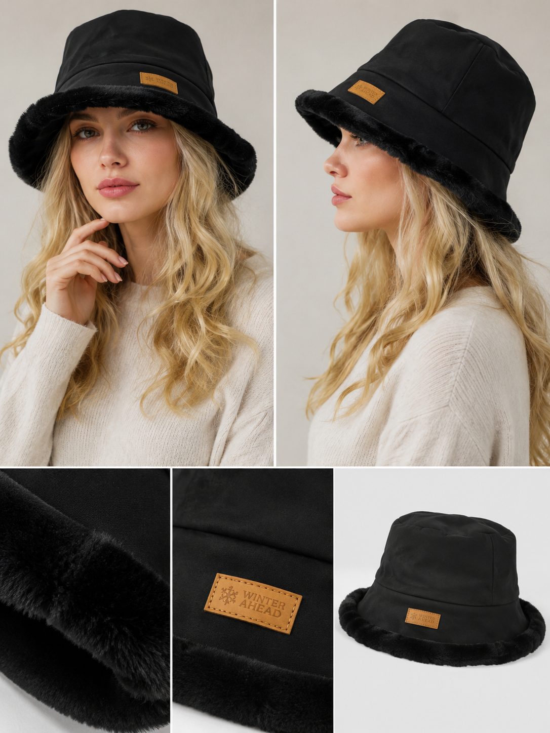 H502 Winter Bucket Hat with Fleece