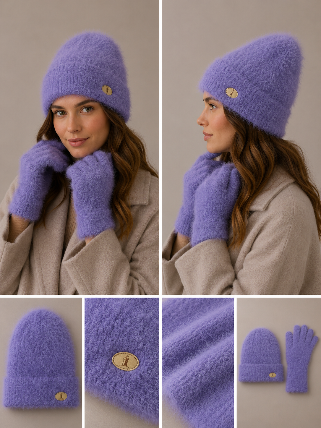 SET001 Blend Soft Scarf Set 2 Pieces Set Lilac