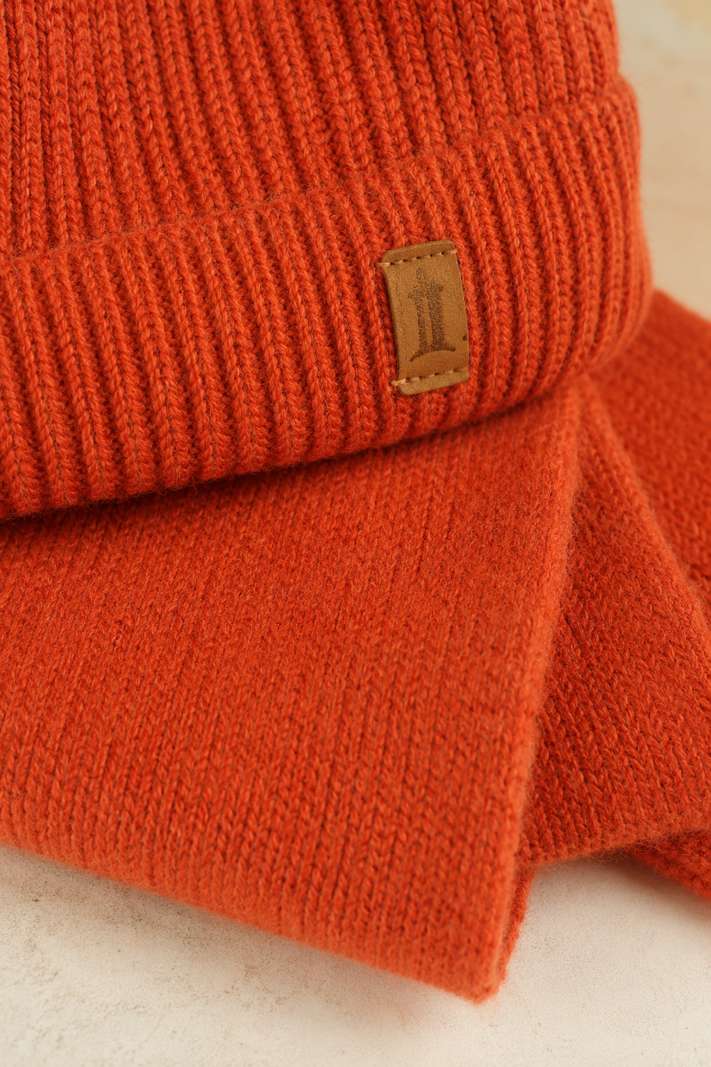 SET011 Plain Scarf & Hat Set Orange