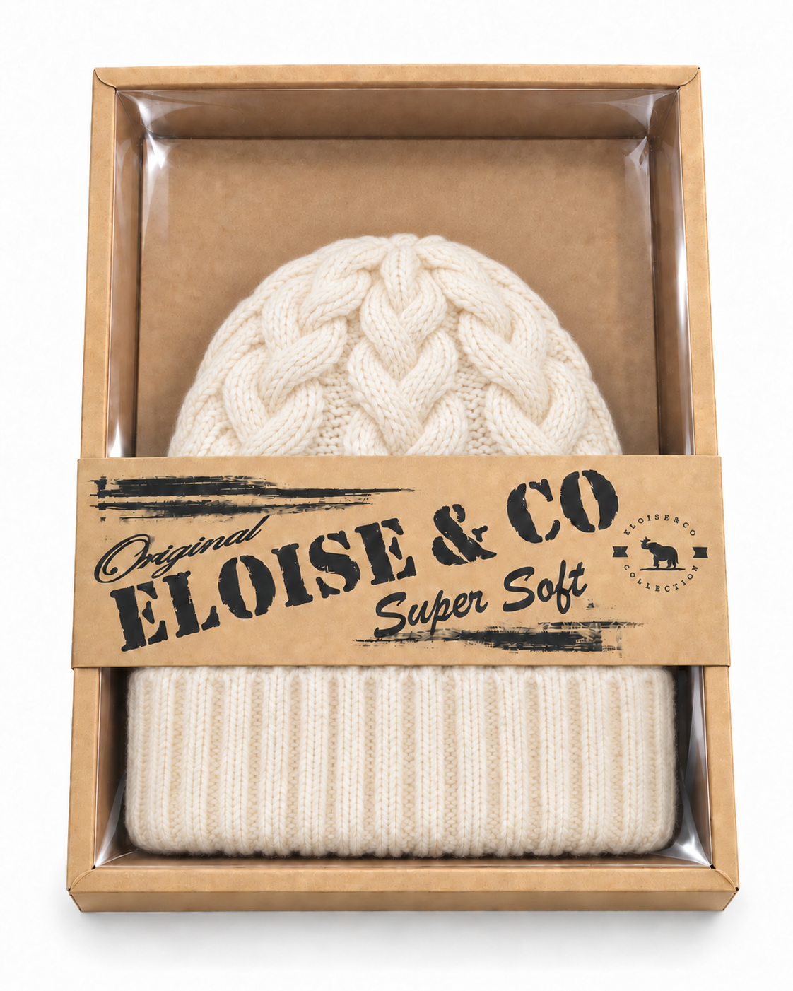 H408 Simple Textured Knit Beanie White