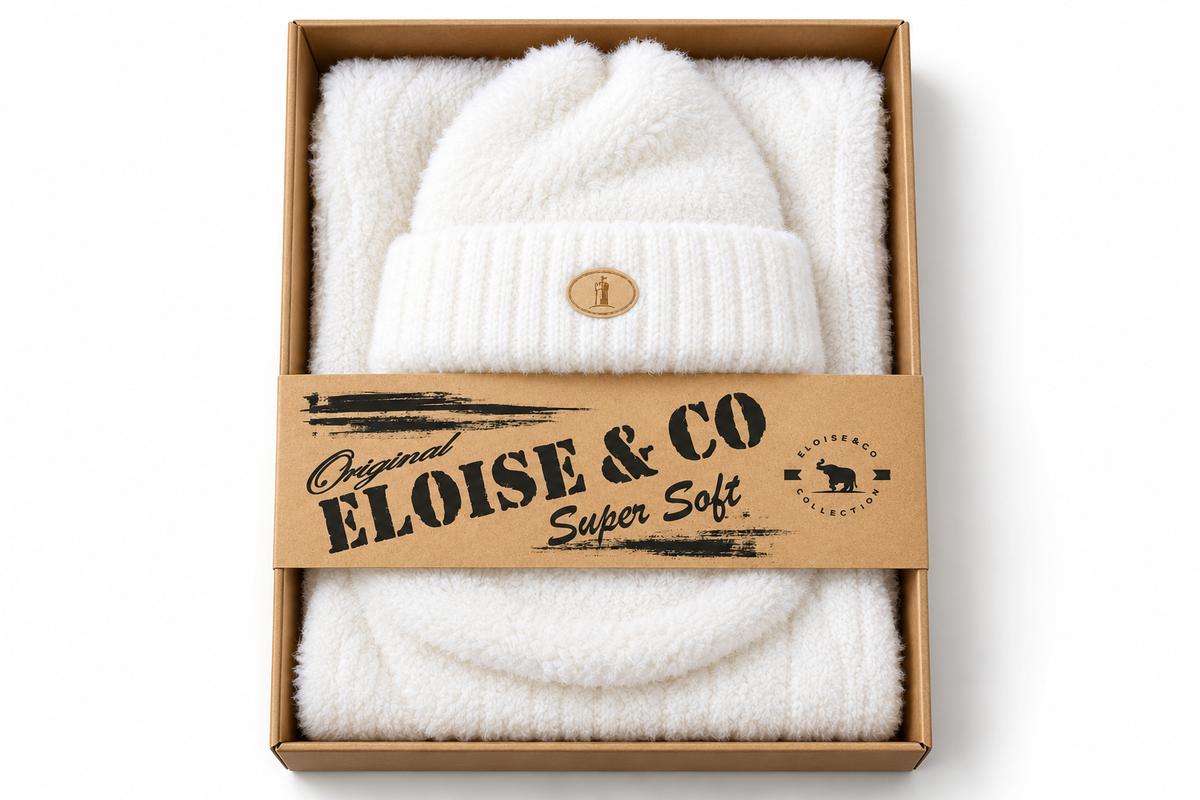 H00923 Soft Snood and Beanie 2 pieces Set White
