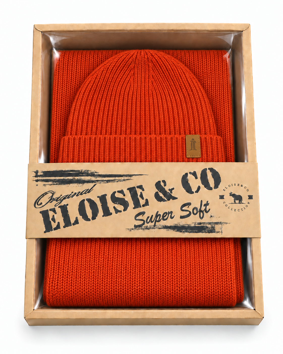 SET011 Plain Scarf & Hat Set Orange