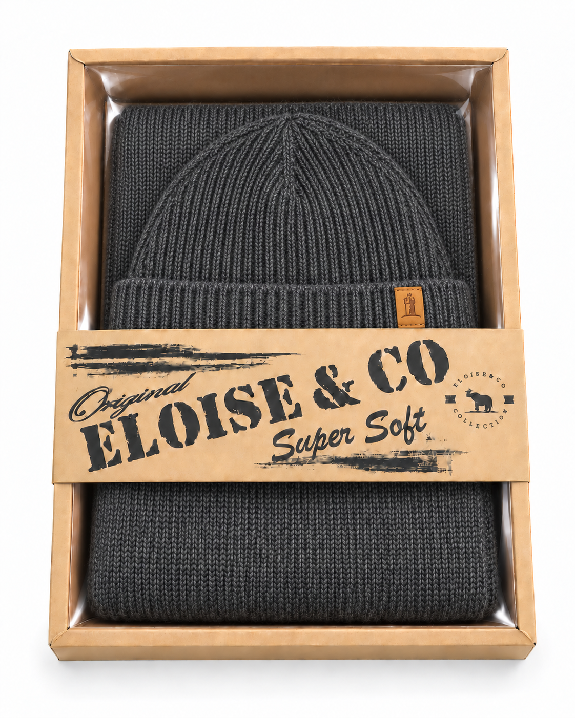 SET011 Plain Scarf & Hat Set Grey