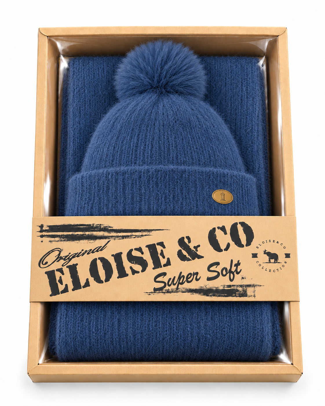 S009 Blend Soft Scarf Set 2 Pieces Set Blue