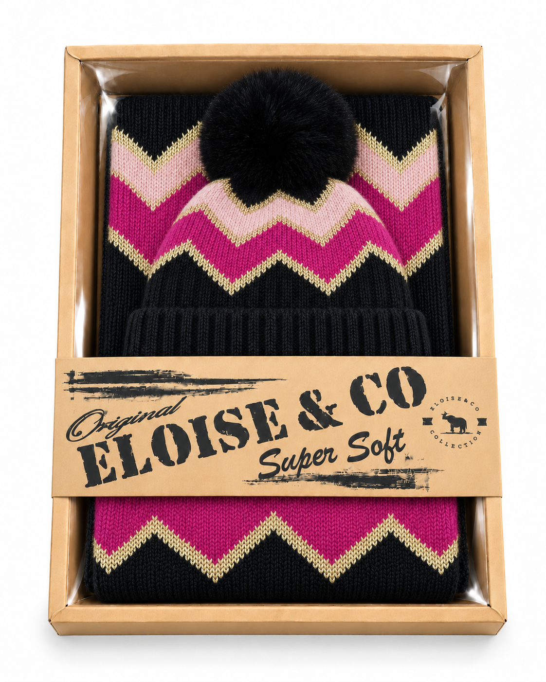 H01023 Beanie & Scarf Set Fuchsia