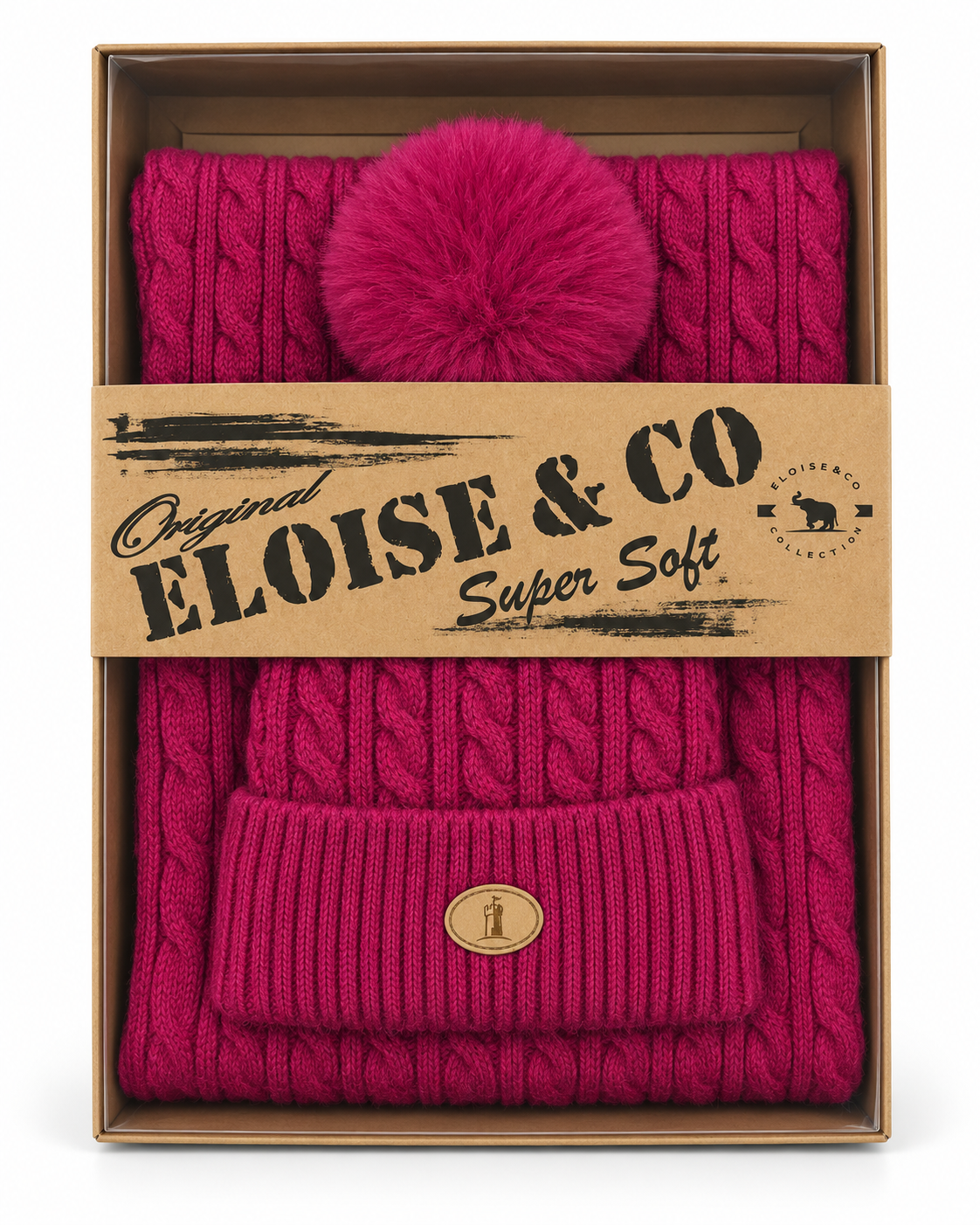 SET010 Blend Scarf&Hat Set Fuchsia