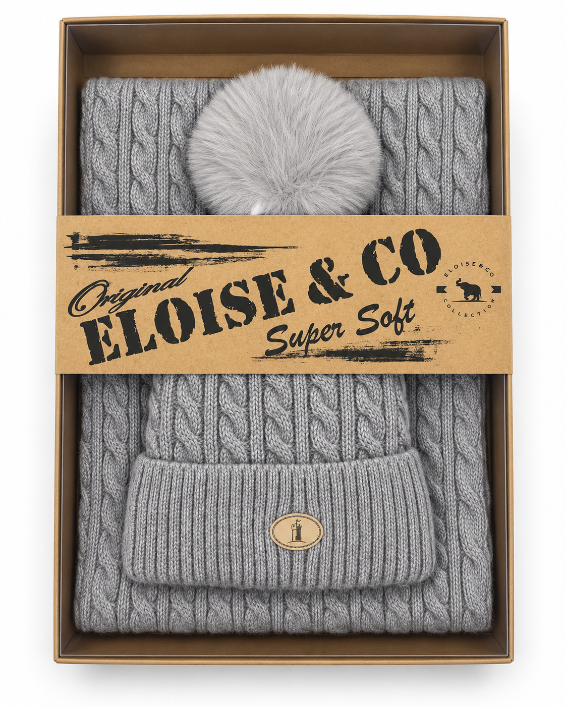 SET010 Blend Scarf&Hat Set Grey