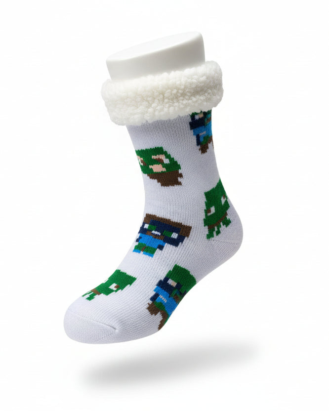 Minecraft Youth Slipper Socks