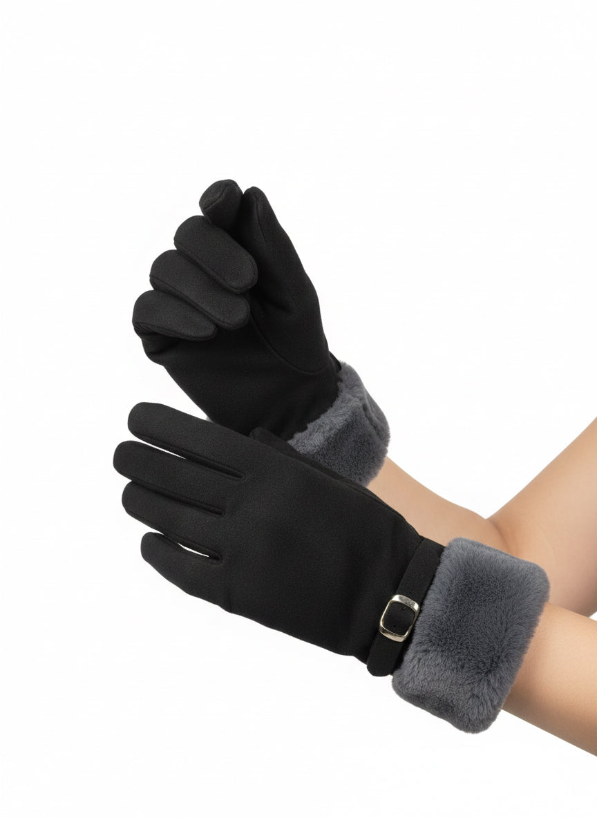 020 Woman Suede-like Material Gloves