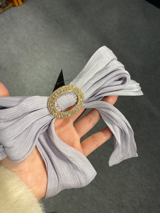 AC008 B GREY Hair Bow