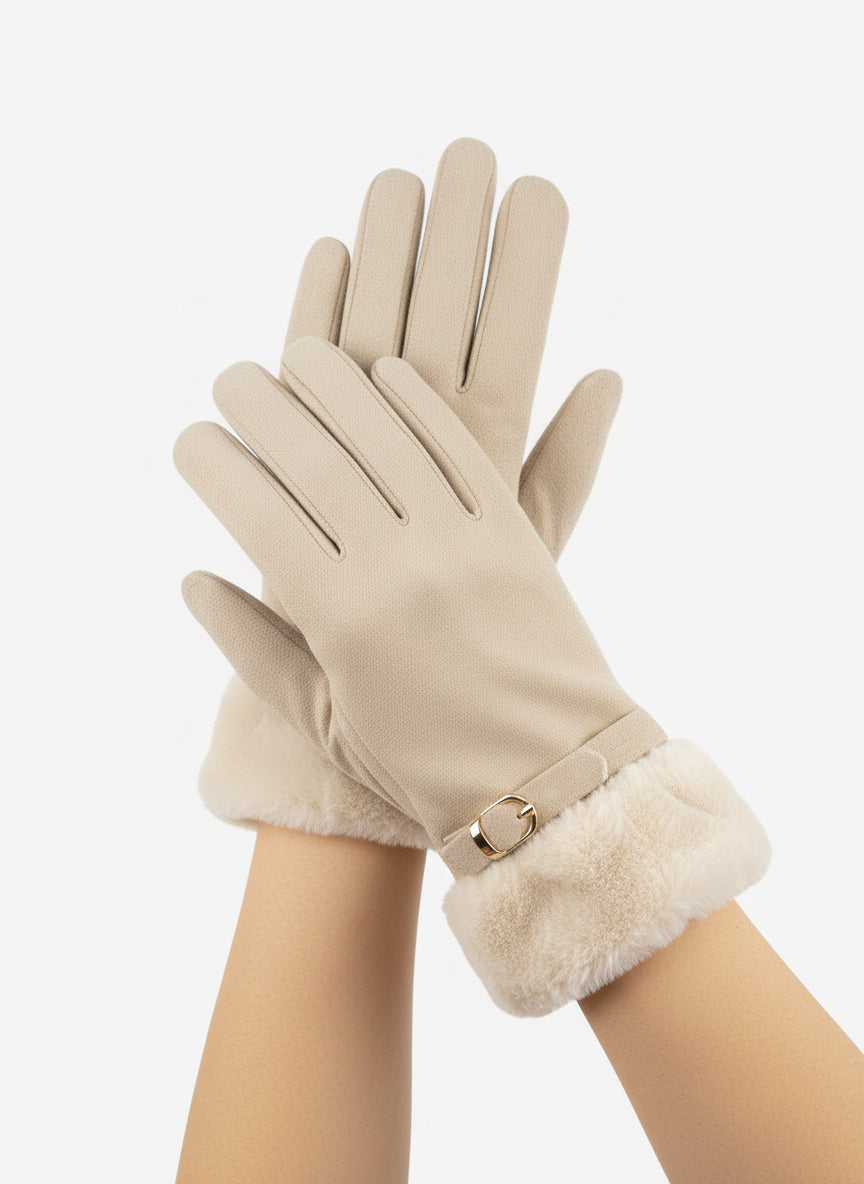 020 Woman Suede-like Material Gloves