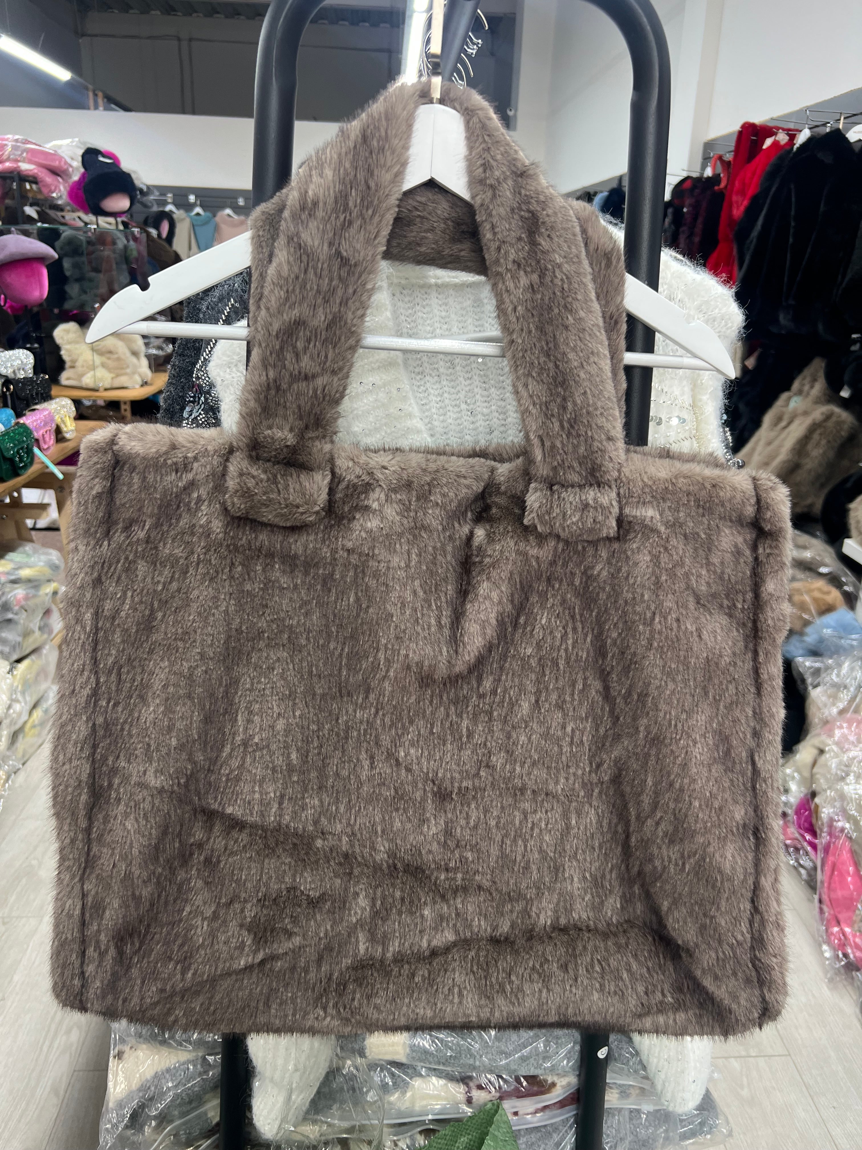 H707 Faux Fur Tote Bag