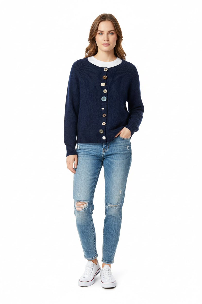CG1052 Wonky Buttons Cardigan