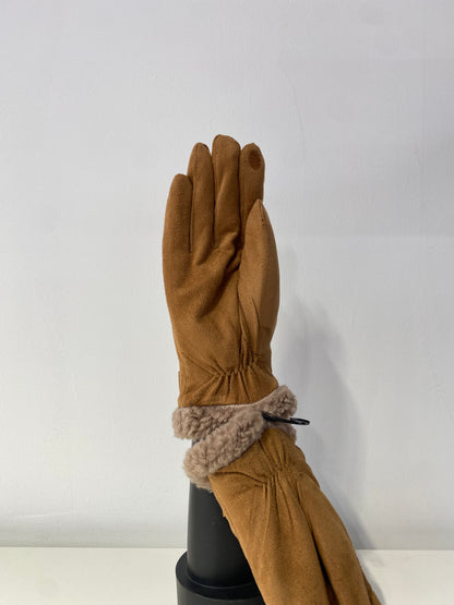 GM011 Man Suede-like Material Gloves Chestnut