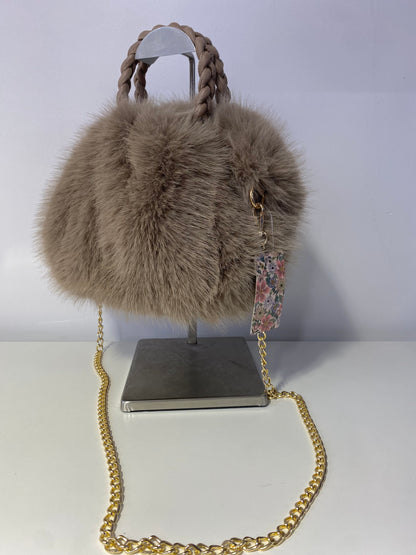 B704 Faux Fur Bag Taupe