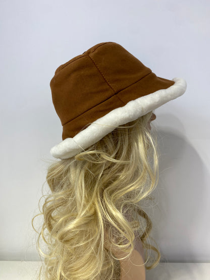 H502 Winter Bucket Hat with Fleece Camel