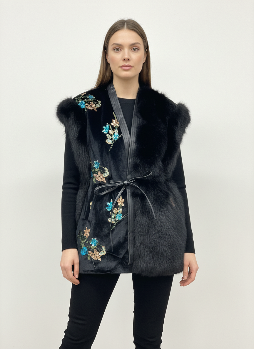 Vc812 Faux Fur Vest Coat