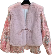 C818 Pink Sequin Coat