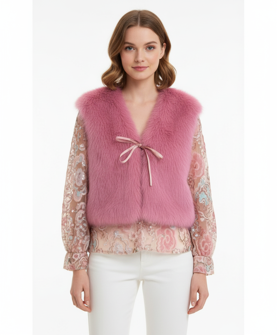 C818 Pink Sequin Coat