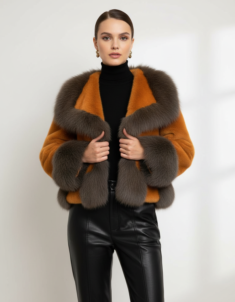 C823 Orange Brown Coat