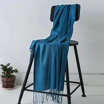 S0145 Cashmere Feeling Scarf 200g Teal Blue