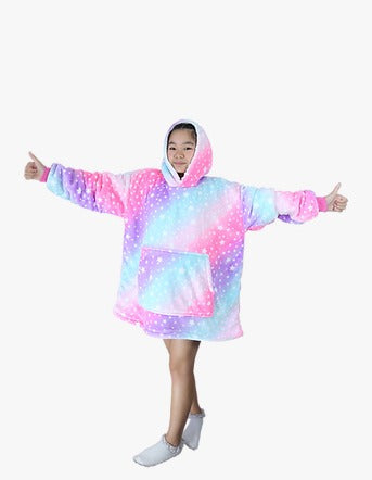 Rainbow Star Hoodie Blanket One-size (Youth)