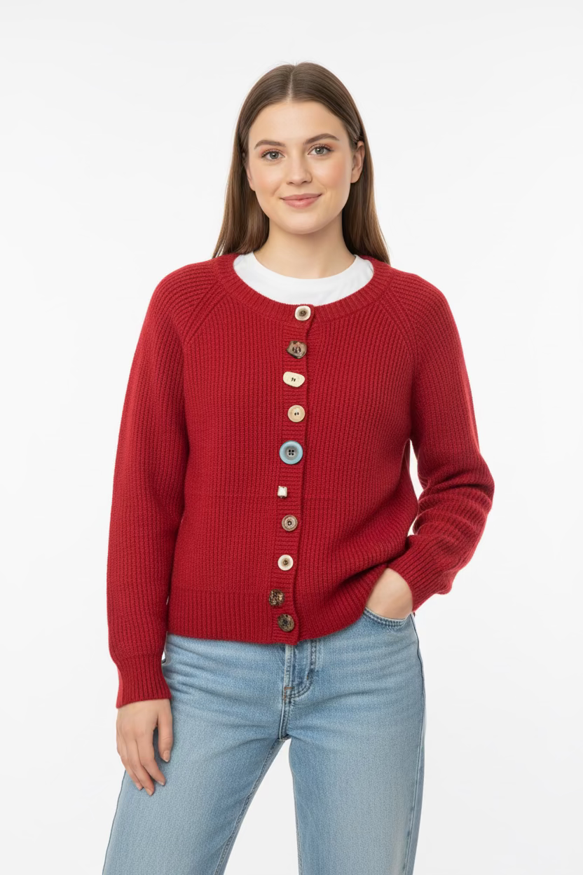 CG1052 Wonky Buttons Cardigan