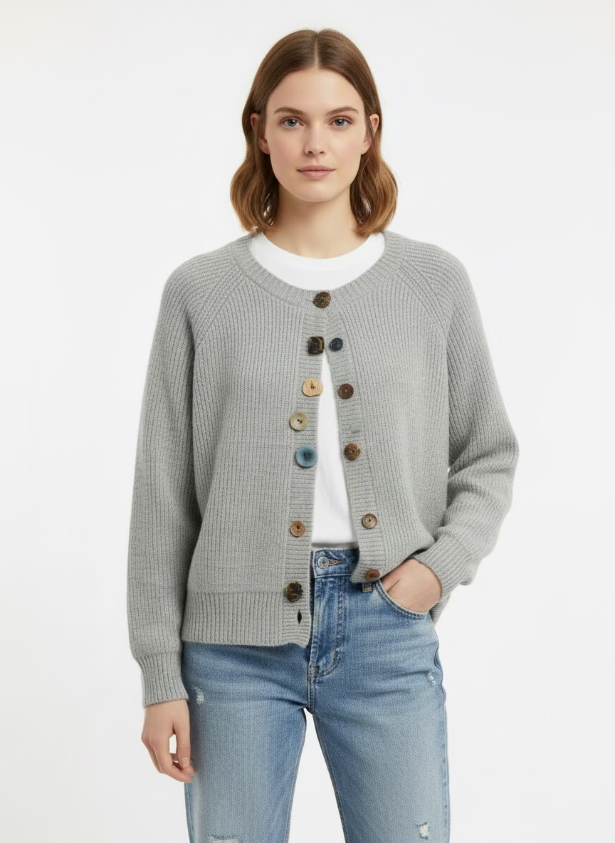 CG1052 Wonky Buttons Cardigan