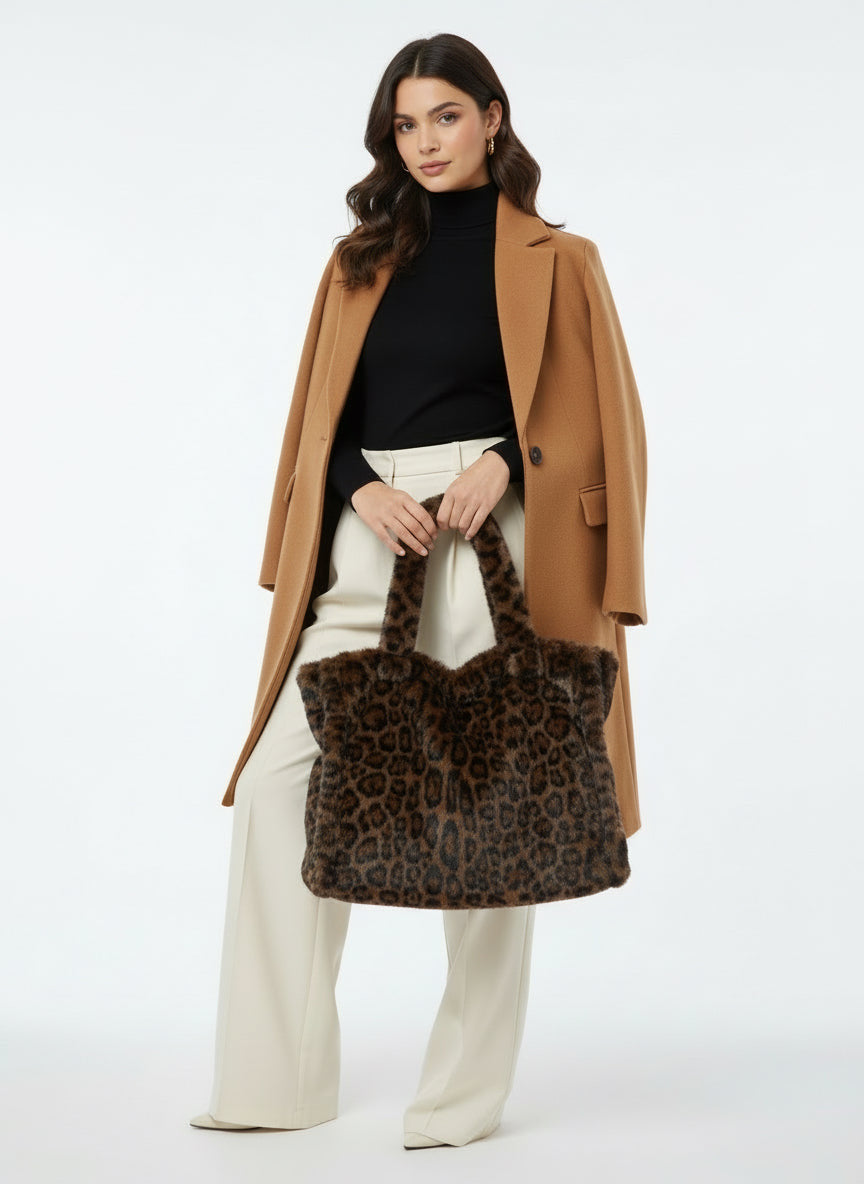 H707 Faux Fur Tote Bag