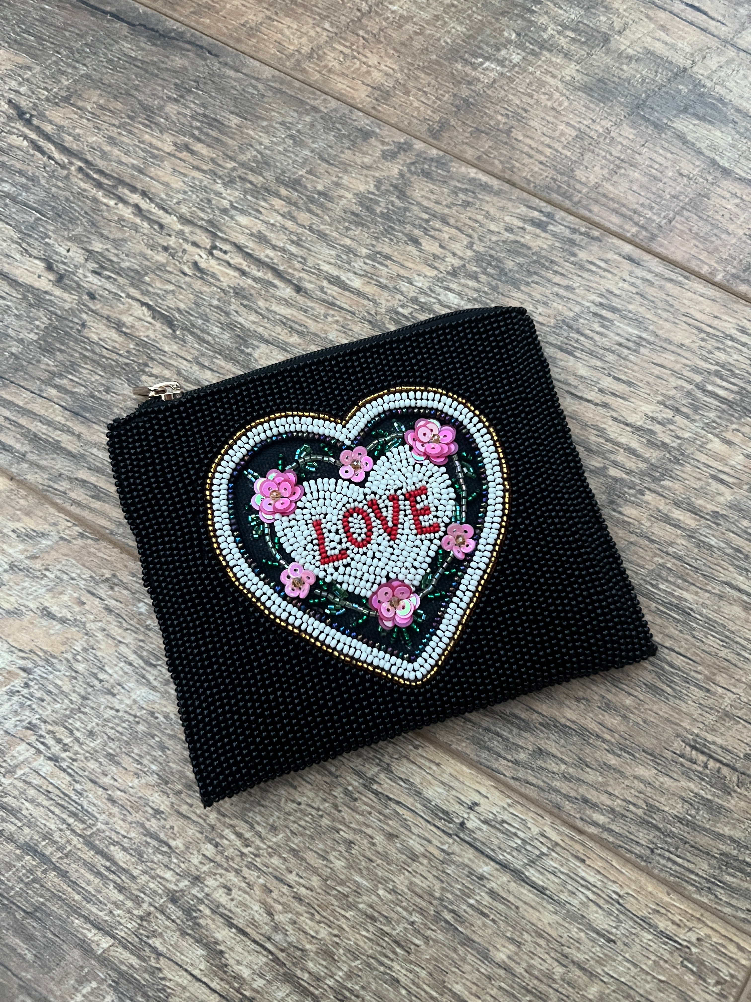 Canvas Beads Hand Made Coin Bag